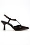 Lorea Women's Bitter Brown Patent Leather Pointed Toe Thin Heeled Shoes - 4