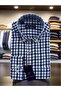 Urban Classic Navy Blue Plaid Long Sleeve Cotton Pocket Comfortable Fit Premium Men's Shirt