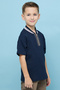 Contrast Trim T-Shirt With Stand Collar And Short Sleeves - 3