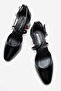 Women's High Heel Shoes Black Crinkled - 5