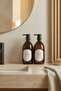 Set of 2 Amber Glass Soap Dispensers - 500 ml Liquid Soap and Lotion Bottle Dispenser - 4
