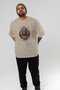 Thor 2 Front Printed Beige Oversize T-Shirt Men Women Cotton Crew Neck Tshirt - 7