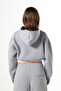 Flaw Embroidered Gray Melange Zip Crop - 4