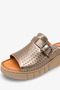 Werny Women's Genuine Leather Comfort Padded Slippers - Gold - 5