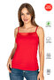 Özkan 2041 3-Pack Women's Viscose Collar Satin Detailed Stretchy Soft Thin Strap Undershirt - 2