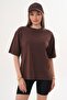 Women's Back Print Detailed Crew Neck Oversize T-Shirt 260153 - - 3