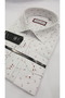 Minimal Red Figure Detailed Fine Dot Long Sleeve Men's Shirt - 3