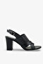 Ronica Women's Genuine Leather Heeled Sandals - Black