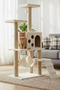 B10 Luxury Cat Scratching House with Hammock and Nest, White - 2