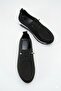 Women's Rubber Laced Orthopedic Sole Ballerinas Black Suede - 3
