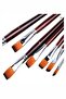 Flat Tip Number 4 Painting Brush 1 Pack of 5 Sable Cut Tip Brush Set Gouache Water-Based Acrylic Oil B - 3