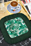 Tropical Leaf Fringed Presentation Napkin - Natural Green Bohemian Dark Green Fringed Coaster Tissue - 3
