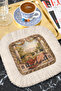 Avant-Garde Royal Garden Fringed Presentation Napkin-Classic Vintage Palace Pattern Coaster Tissue - 6