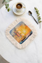 Oil Painting Ship Patterned Fringed Presentation Napkin - Mediterranean Yellow Blue Coaster Tissue - 6