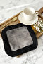 Luxurious Modern Wood Textured Fringed Presentation Napkin - Industrial Rustic Black Coffee Side Presentation Napkin