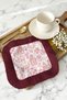 Asian-Inspired Luxurious Fringed Presentation Napkin - Chinese Garden Themed Bohemian Burgundy Coffee Side Presentation Napkin - 4
