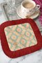 Palace Splendor Fringed Bohemian Presentation Napkin - Vintage Ethnic Blue Beige Burgundy Coaster Napkin - 5