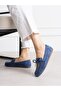 Bohem Denim Blue Embroidered Women's Ballerinas - 4