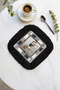 Luxurious Horse Patterned Fringed Presentation Napkin - Classic Equestrian Bohemian Black Gray Brown Presentation Handkerchief - 2