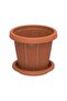 Cedargrain Flowerpot with Tray 8" - 5