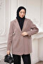 Mink Stone Detailed Lined Jacket