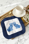 Luxurious Chinese Motif Fringed Presentation Napkin - Blue Classic British Bohemian Navy Blue Coffee Side Presentation Handkerchief - 4