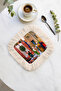 Oriental Saray Fringed Coffee Serving Napkin - Live Market Bohemian Cream Coaster Tissue - 4