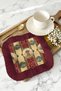 Palace Elegance Fringed Presentation Placemat Tissue-Classic Gold Burgundy Colored Presentation Napkin - 7