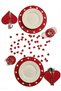 Valentine's Day Special 2 Person 6 Piece Heart Supla Dining American Service Set for Your Special Days