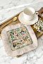 Exotic Safari Natural Fringed Presentation Napkin - Tropical Forest Bohemian Beige Green Coffee Side Presentation Napkin - 6