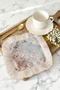 Romantic Floral Fringed Presentation Napkin with Birds - Pastoral Spring Bohemian Powder Coffee Presentation Napkin - 7