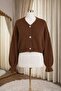 Women’s Cropped Knit Cardigan with Star Buttons – Long Sleeve V-Neck Soft Winter Sweater - 3