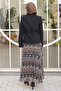 Black Kravuze Collar Belted Jacket and Chiffon Skirt Set - 4