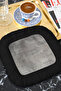 Luxurious Modern Wood Textured Fringed Presentation Napkin - Industrial Rustic Black Coffee Side Presentation Napkin - 7