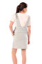 Girl's Crew Neck Basic T-Shirt and Embroidered Printed Salopet Dress with Suspender Pockets - 2-Piece Set - 2
