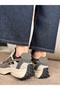 Rovena Women's Gray Silver High Sole Lace-Up Sneaker Sports Shoes - 3