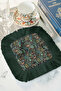 Tropical Fringed Showy Presentation Placemat Napkin - Forest-Inspired Bohemian Green Presentation Napkin