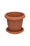 Cedargrain Flowerpot with Tray 6" - 8