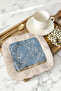 Chinese Garden Fringed Presentation Napkin - Natural Romantic Bohemian Blue Cream Patterned Coffee Presentation Napkin - 7