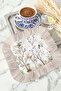 Luxury Chinese Garden Fringed Presentation Napkin - Natural Bird Motif Spring Bohemian Cream Coffee Side Presentation Napkin - 7