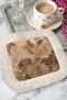 منديل تقديم بتصميم ملائكي عتيق مع أهداب - منديل كلاسيكي نوستالجي بلون الشمبانيا البيج - 8