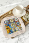 Mediterranean Classic Iconic Fringed Presentation Napkin - Vibrant Italy Bohemian Blue Yellow Coaster Tissue - 4