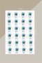Women's Day Blue Flower Round Sticker - 24 Pieces Decoration, Gift, Packaging Sticker Kg5 - 3