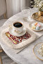 Elegant Palace Horse Motif Fringed Presentation Napkin - Classic Avant-Garde Red Cream Coaster Tissue - 8
