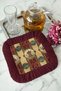 Palace Elegance Fringed Presentation Placemat Tissue-Classic Gold Burgundy Colored Presentation Napkin - 5