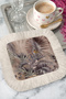 Tropical Luxury Fringed Decorative Fabric Napkin - Vintage Bohemian Beige Coaster Tissue with Birds - 8