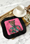 Luxury Floral Leopard Tassel Presentation Napkin - Leopard Portrait Design Bohemian Pink Coaster Tissue - 5