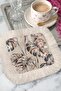 Monstera Leaf Fringed Presentation Decoration Napkin – Soft Tropical Bohemian Powder Coffee Napkin - 2