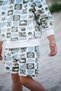 Organic Gots Certified Green Ocean Patterned Children's Baby Shorts with Elastic Waist and Laces - 3