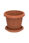 Cedargrain Flowerpot with Tray 16" - 5